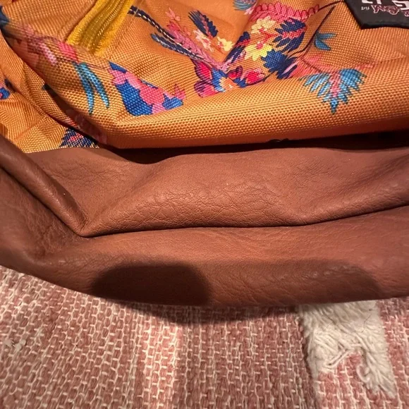 Jansport Trans Backpack - Orange with Floral Pattern. Cottage-core - Picture 3 of 7